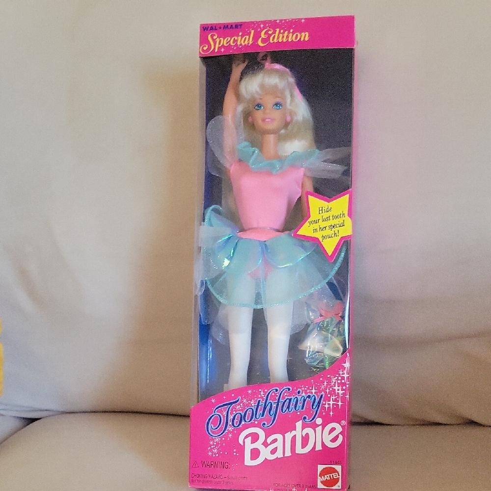 Mattel Walmart Barbie Toothfairy Doll in Pink and Blue